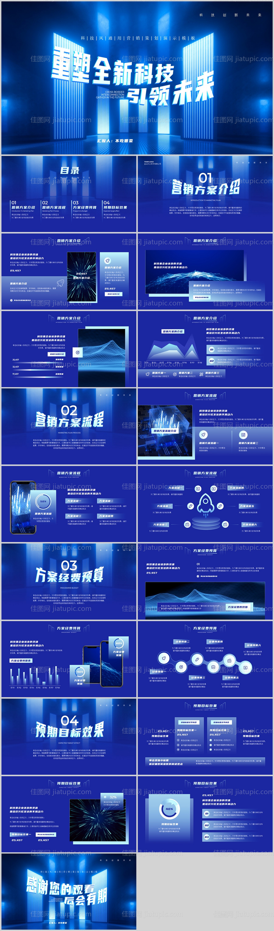 渐变科技风通用营销策划PPT模板-源文件