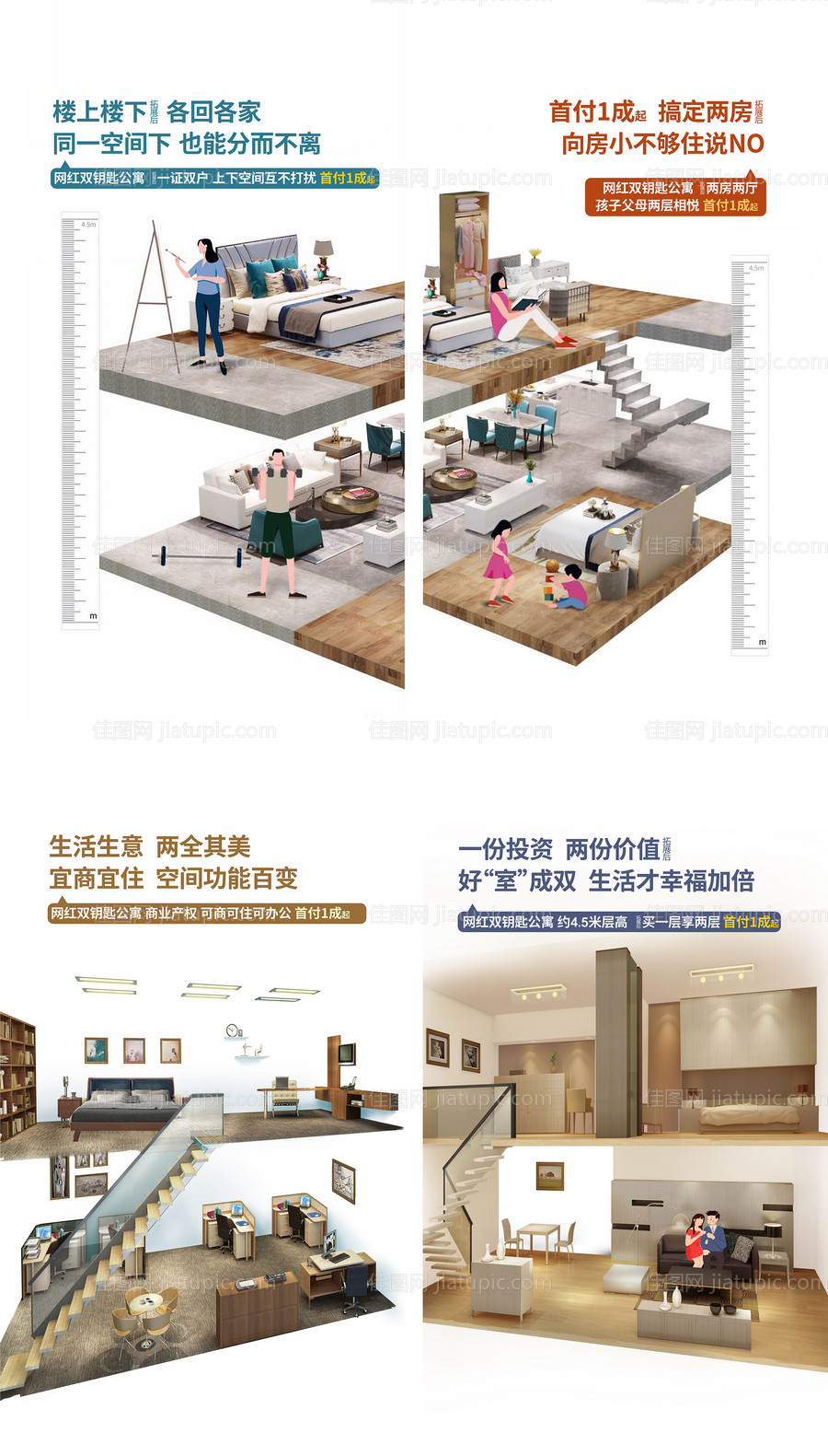 地产公寓loft投资价值点系列海报-源文件