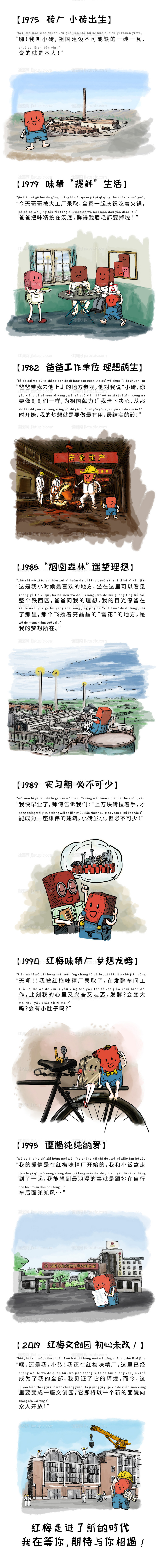 插画手绘故事线价值点长图海报-源文件