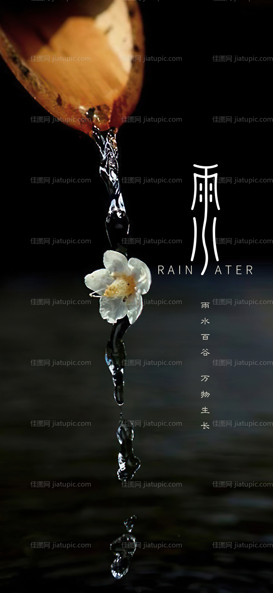雨水节气海报-源文件