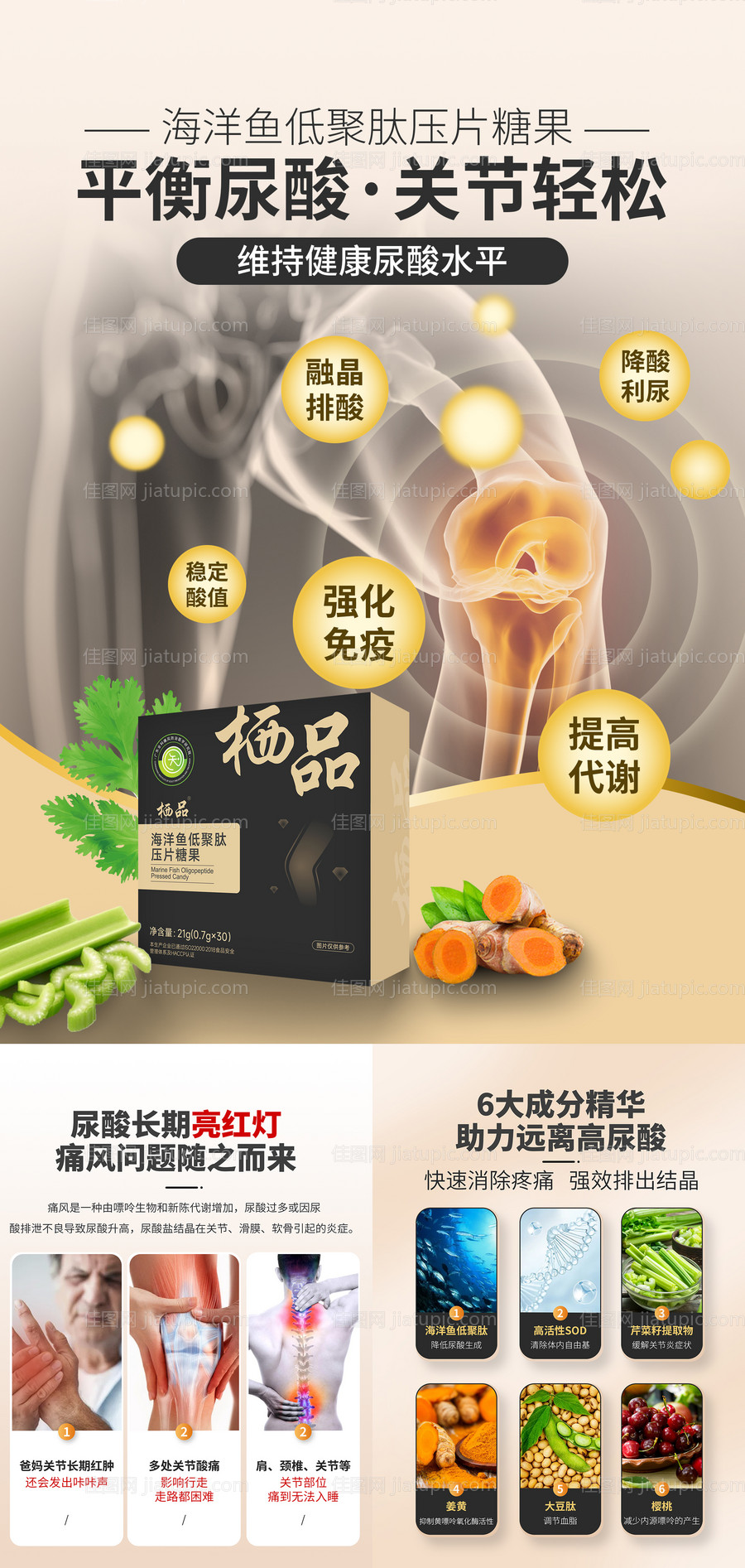 痛风关节保健长图海报-源文件