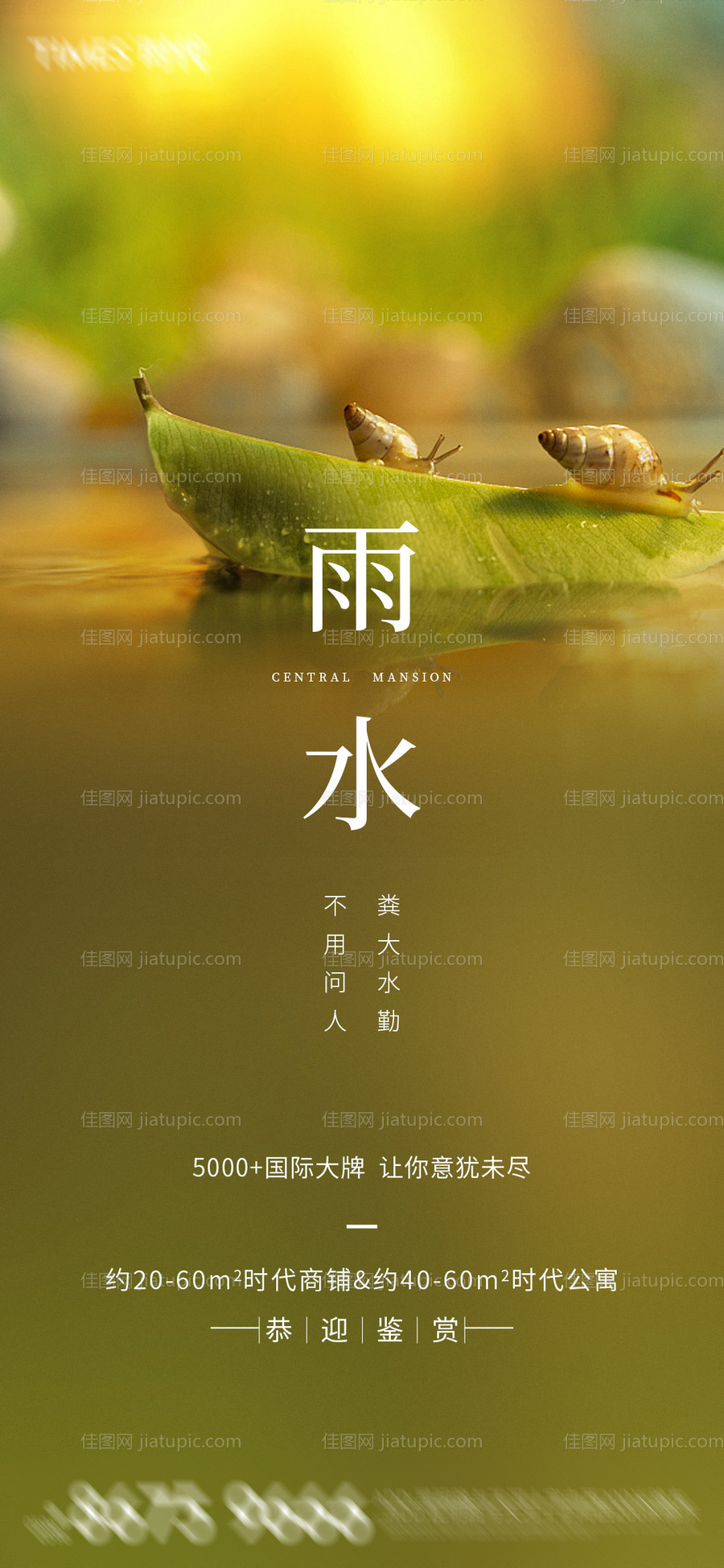 地产雨水节气海报-源文件