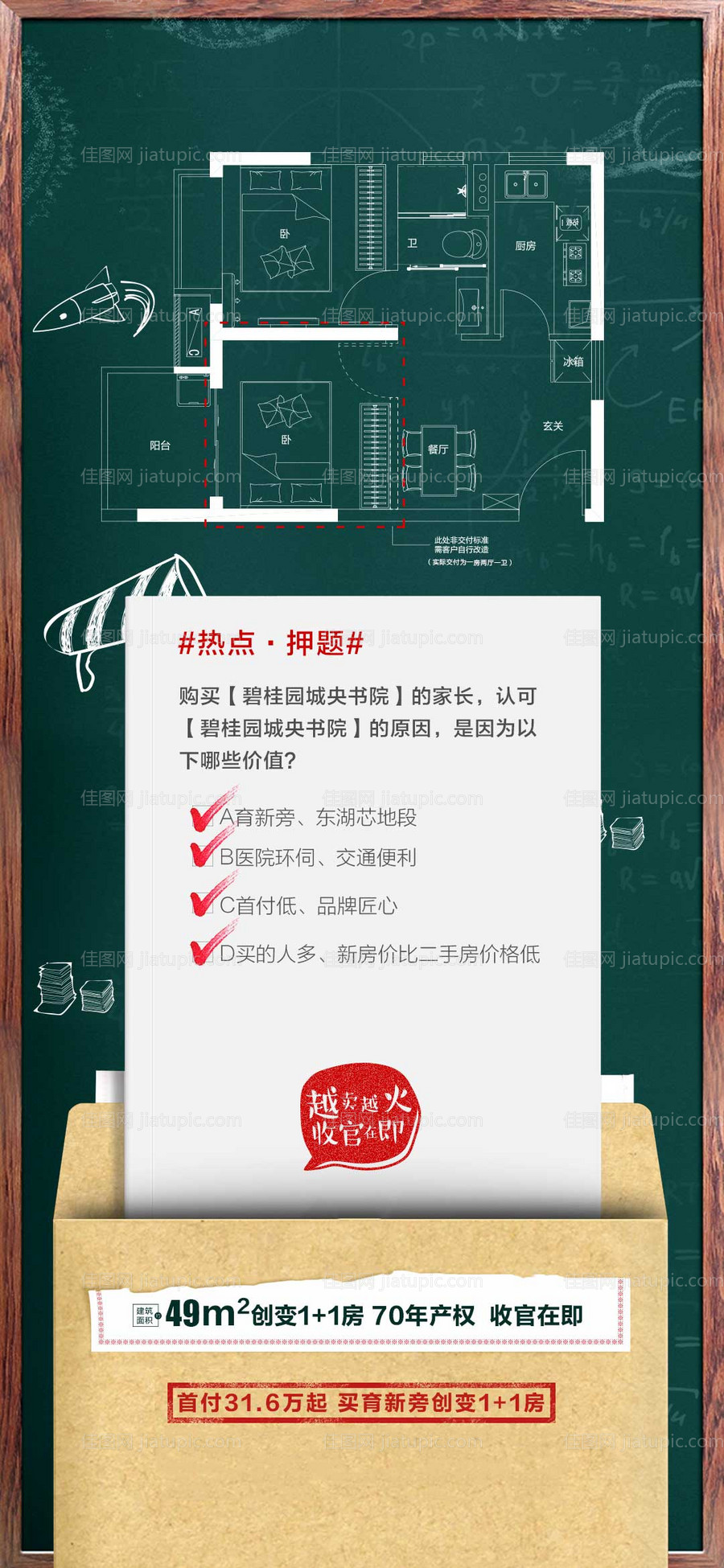 房地产高考户型价值点海报-源文件