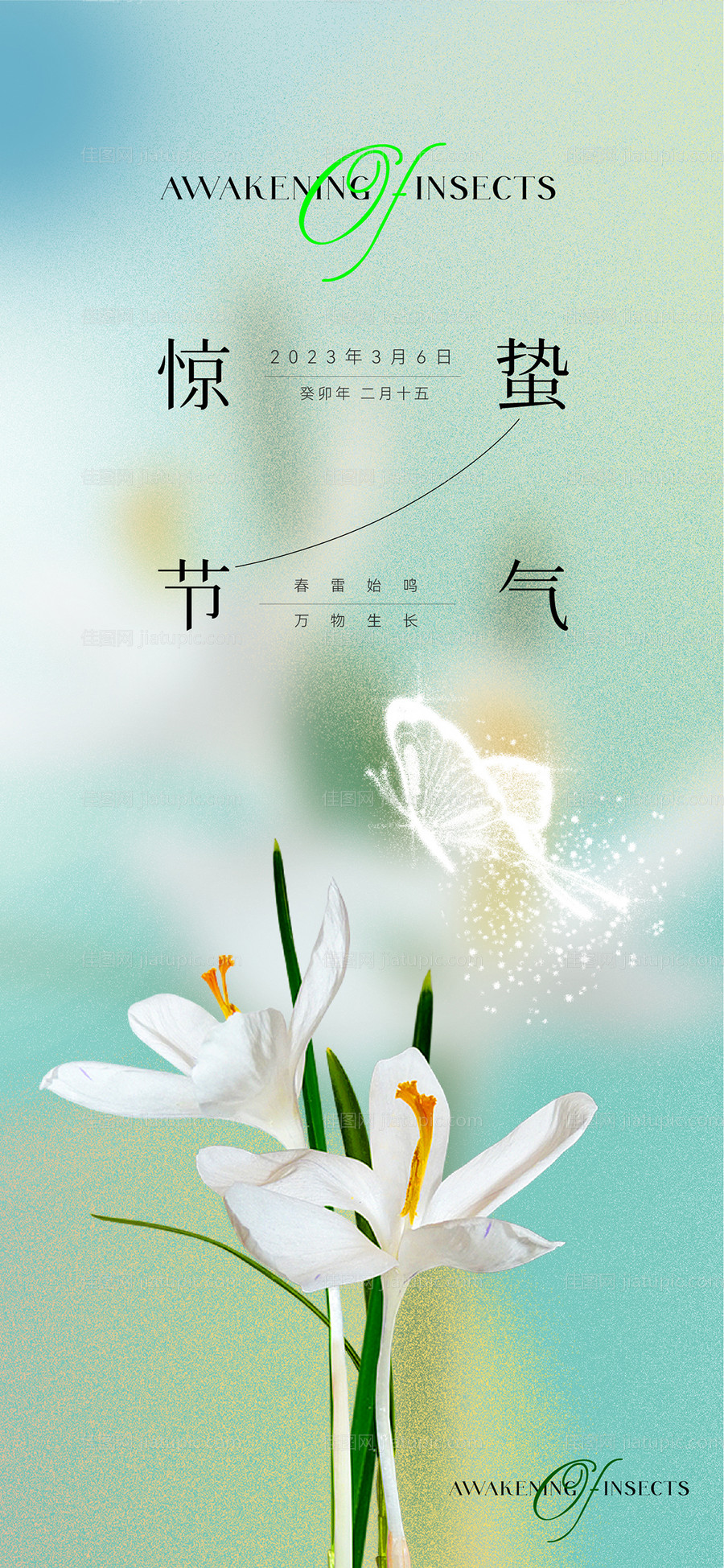 美业惊蛰节气海报-源文件