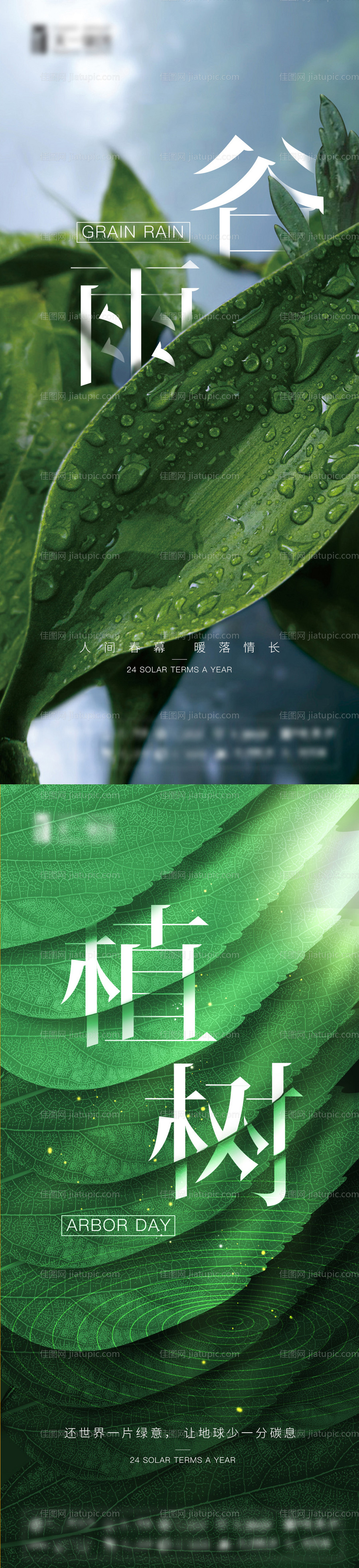 谷雨植树节气海报-源文件