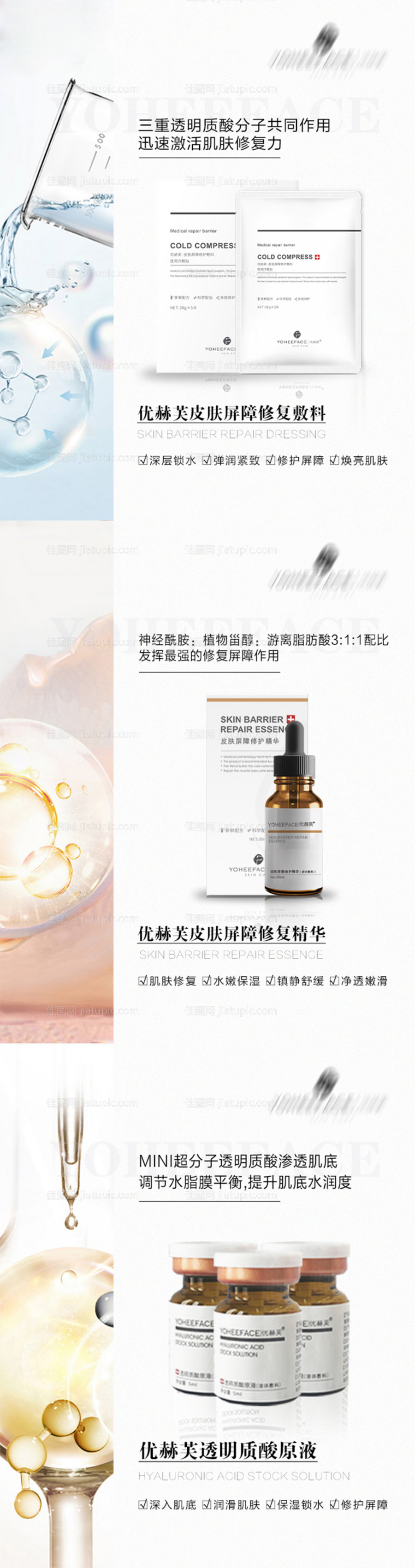医用面膜精华护肤品系列宣传海报-源文件