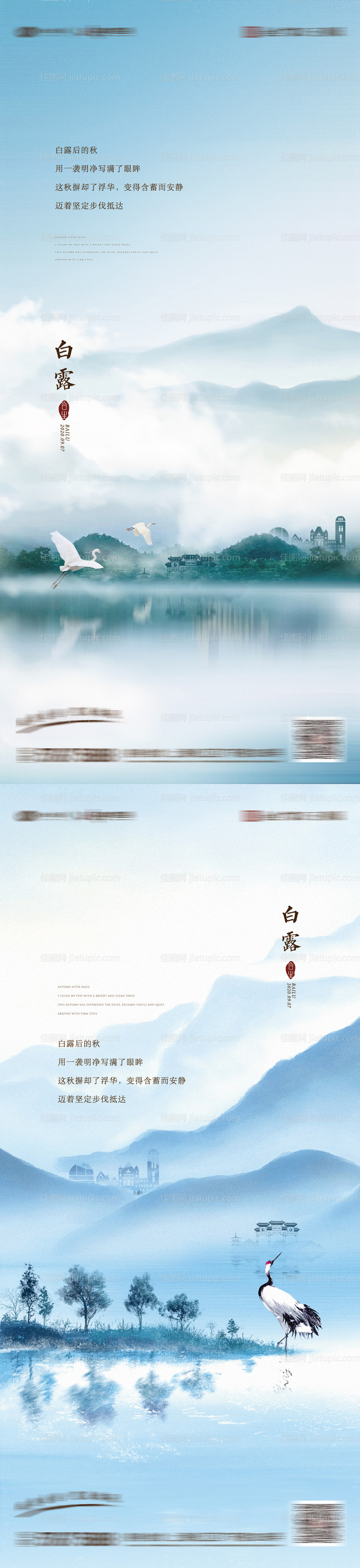 白露节气系列海报-源文件