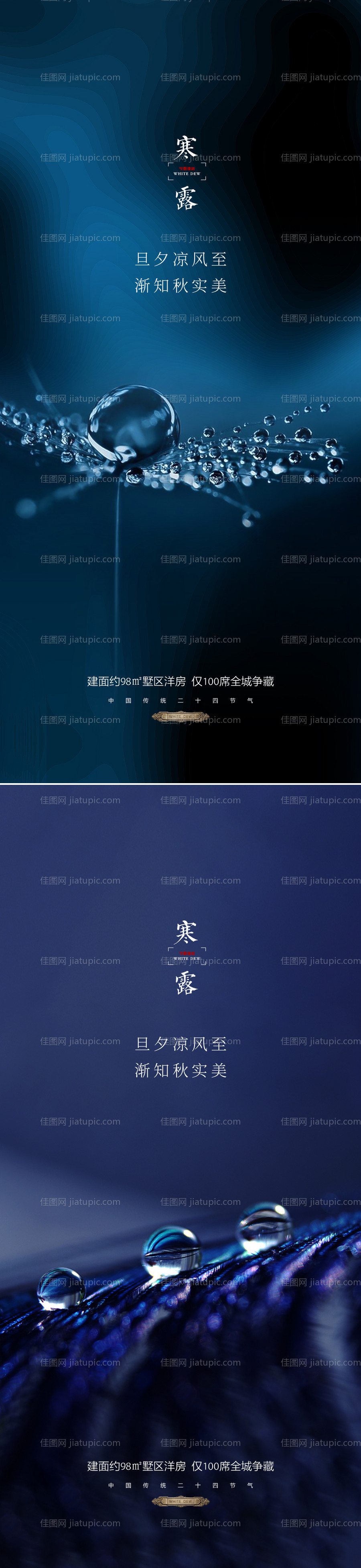 地产寒露节气海报系列-源文件