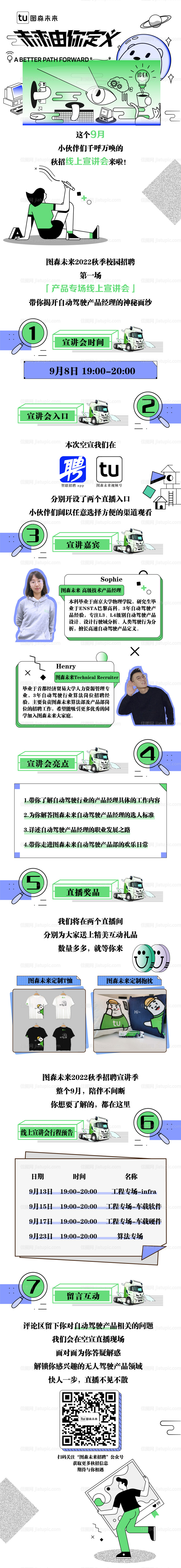 创意手绘招聘微信长图-源文件