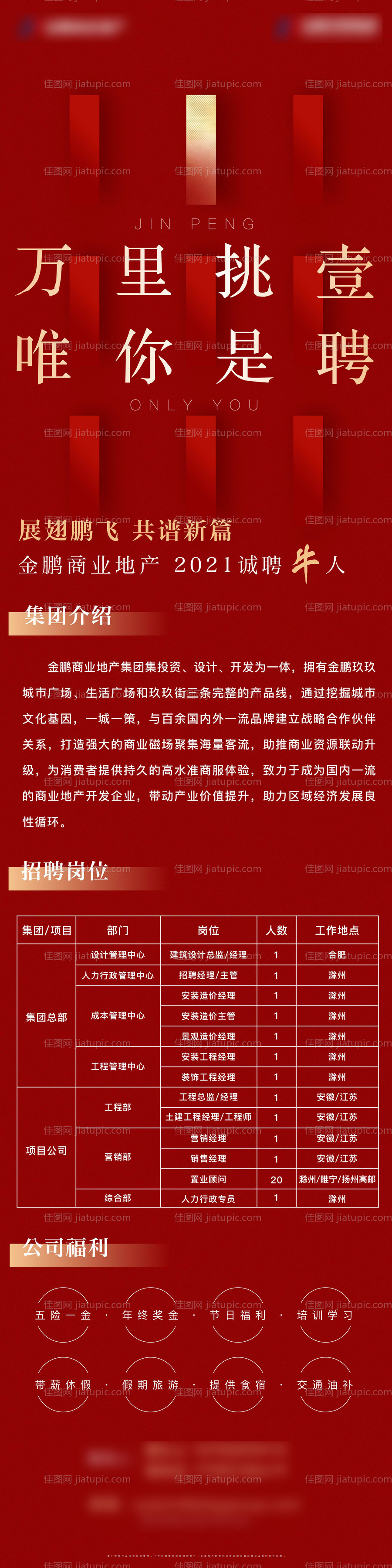 红色地产招聘长图-源文件