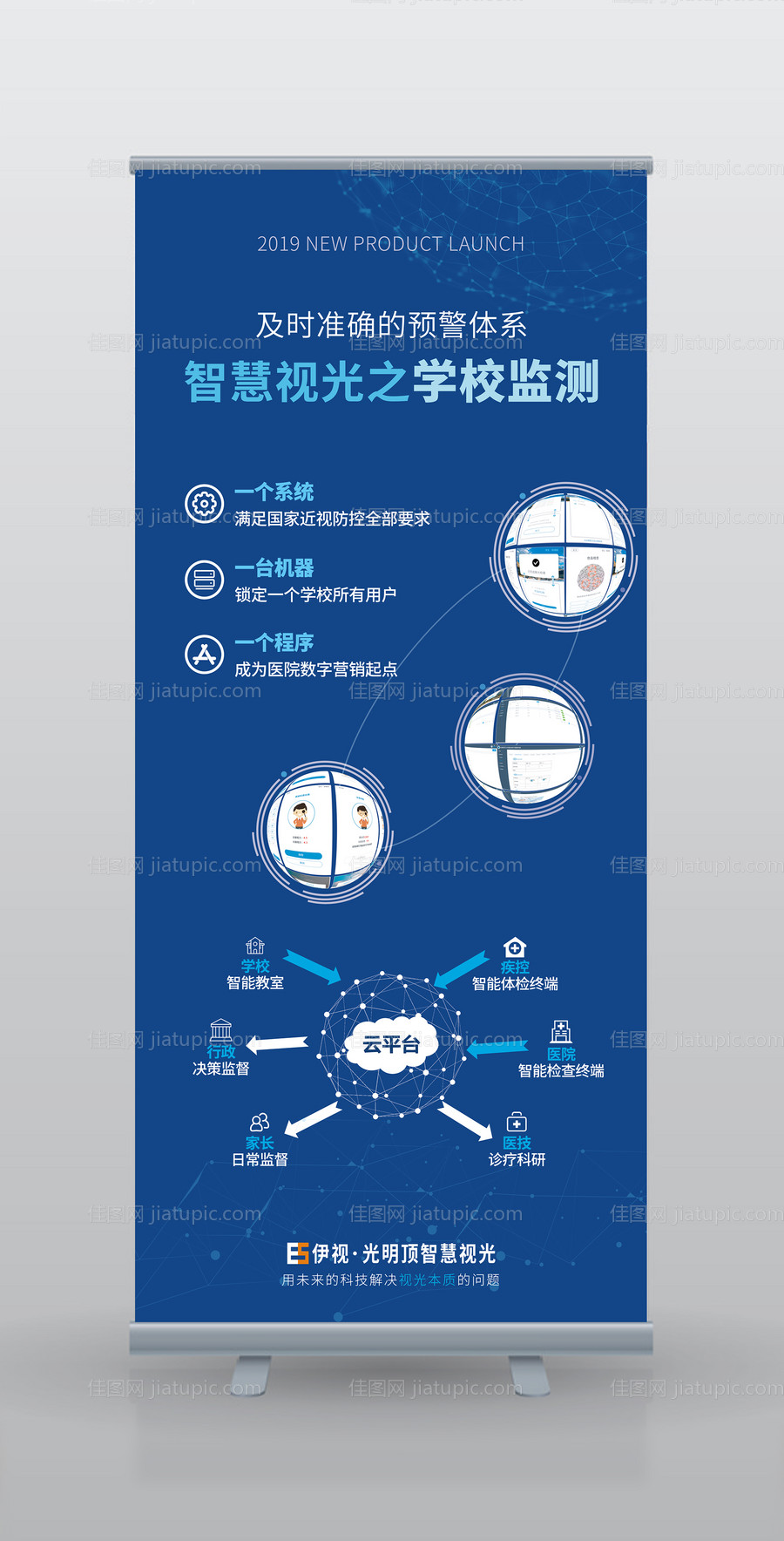 科技感智慧检测易拉宝展架 -源文件