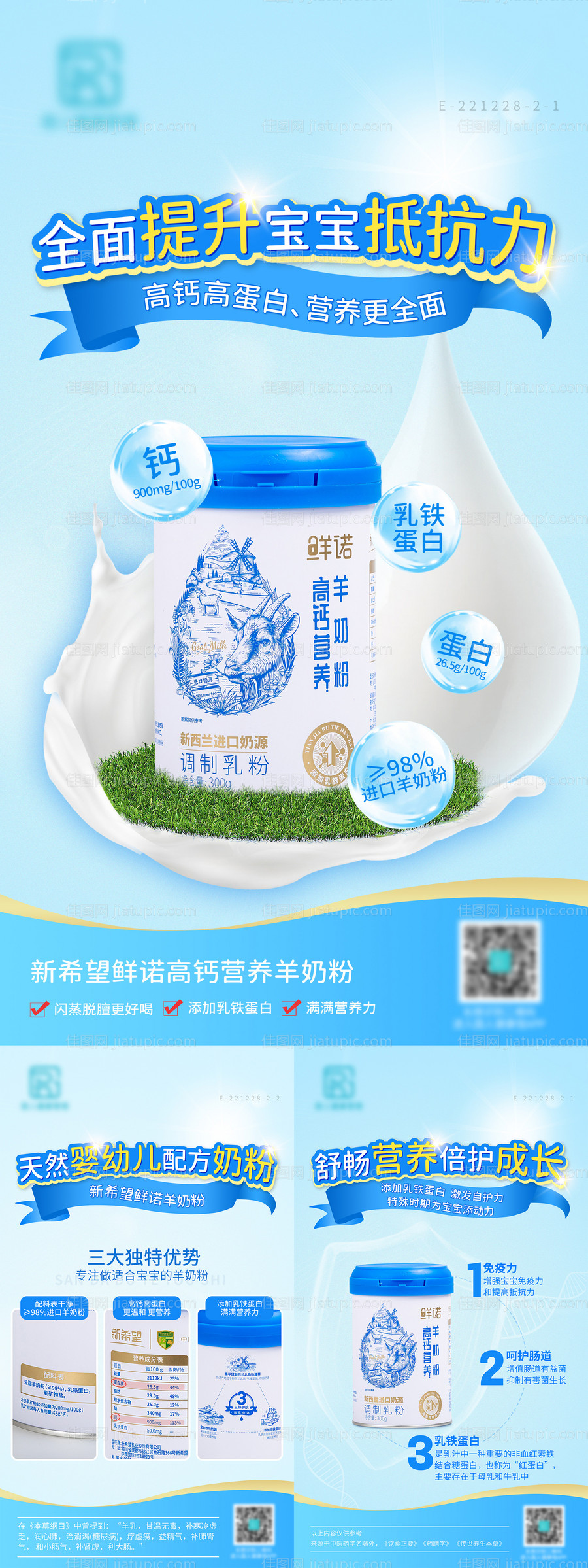 羊奶粉保健产品系列海报-源文件